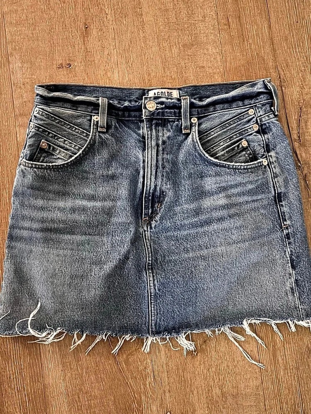 Aritzia Agolde Women's Denim Mini Skirt Waist 29